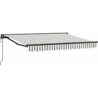 vidaXL Store rétractable gris clair et blanc 5 x 3 m