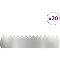 vidaXL Bordure de pelouse 20 pcs argent 103 x 0,05 x 22 cm acier inoxydable