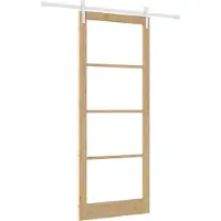 vidaXL Porte coulissante ORKDAL Nature 93 x 232 cm en pin massif et verre