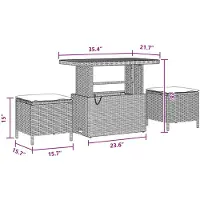 vidaXL Ensemble de canapé de jardin avec coussins 11 pcs noir poly rotin