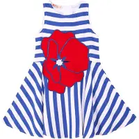 Denokids Robe 'Poppy' bleu marine / rouge vif / blanc