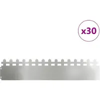 vidaXL Bordure de pelouse 30 pcs Argent 103 x 0,05 x 22 cm Acier galvanisé