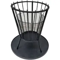 Ceruzo Panier à feu avec plaque de fond - pare-étincelles - Diamètre 40 cm - Acier - Noir