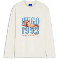 HUGO T-shirt en jersey de coton à imprimé graphique