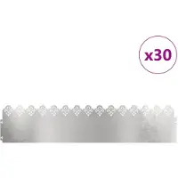 vidaXL Bordure de pelouse 30 pcs argent 103 x 0,05 x 22 cm acier inoxydable