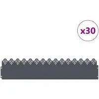 vidaXL Bordure de pelouse 30 pcs Anthracite 103 x 0,05 x 22 cm Acier