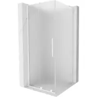 Mexen Cabine de douche Velar L 110x110, verre dépoli, aluminium blanc