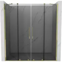 Mexen Velar Duo porte de douche coulissante 180 cm, graphite, or - 871-180-000-42-50