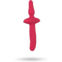 Couples Choice - vibromasseur 2 en 1 et plug anal - silicone rose