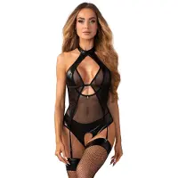 Obsessive - Body transparent effet brillant - noir - L/XL