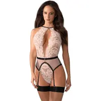 Obsessive Lilines - body porte-jarretelles - rose