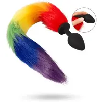 You2Toys - Plug anal en silicone avec queue (arc-en-ciel)