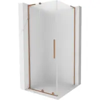 Mexen Velar L Cabine de douche 100x100cm, dépoli, cuivre brossé