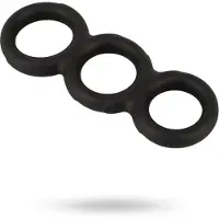 Erecto - triple anneau pénis - silicone noir