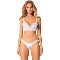 Obsessive - Ensemble soutien-gorge dentelle - blanc - M/L