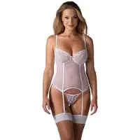 Obsessive Alissium Corset & Culotte Blanc M/L