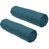 TODAY Lot de 2 draps-housse paon - 140 x 190 cm