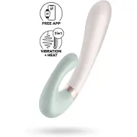 Satisfyer HEAT WAVE vibromasseur muni d’un stimulateur clitoridien Mint 19,8 cm