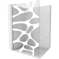 Mexen Kioto L paroi de douche Walk-in 80 x 200 cm, motif blanc, or rose - 800-080-103-60-97