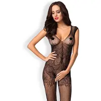 Obsessive Bodystocking Avec Entrejambe Ouvert Noir
