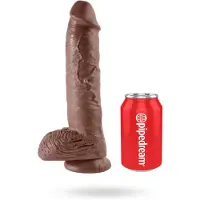 King Cock Gode Réaliste avec Testicules 25,4 cm - Marron