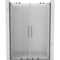 Mexen Velar Duo porte de douche coulissante 150 cm, givrée, gun metal - 871-150-000-32-95