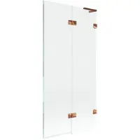 Mexen Lunar L Paroi de douche à 2 panneaux, droite 90 x 150 cm, transparent, or rose - 897L-090-100-60-00-P