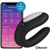 Satisfyer Double Joy vibromasseur pour couples Black 9 cm