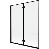 Mexen Mist Paroi de douche à 2 panneaux, gauche 140 x 150 cm, cadre noir, noir - 8A9-140-002-70-70-L