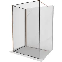 Mexen Kioto Paroi de douche Walk-in 120 x 80 cm, motif noir, cuivre brossé - 800-120-212-65-70-080