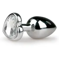 EasyToys Metal No.2 - Plug anal cœur (argent-blanc)