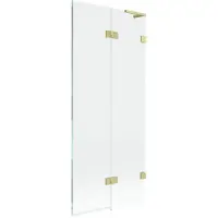 Mexen Lunar L Paroi de douche à 2 panneaux, droite 80 x 150 cm, transparent, or brossé - 897L-080-100-55-00-P