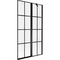 Mexen Mist Pare-bain 2 vantaux droit 100 x 150 cm, grille noire, noir - 8A9-100-011-70-77-P