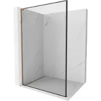 Mexen Kioto L paroi de douche Walk-in 110 x 200 cm, motif noir, or rose - 800-110-103-60-70