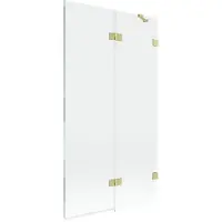 Mexen Lunar Paroi de douche à 2 volets, droite 100 x 150 cm, transparent, or brossé - 897-100-100-55-00-P