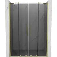 Mexen Velar Duo 150 cm porte de douche coulissante, graphite, or brossé - 871-150-000-42-55