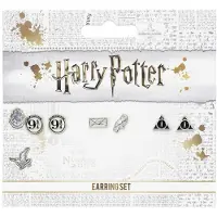 Ginza.se Harry Potter Stud Earring Set: Platf.9 3/4-Hedwig-Deathly H., (Métal argenté)