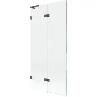 Mexen Lunar L Paroi pliante pour baignoire à 2 volets, gauche 90 x 150 cm, transparent, brossé gun gray - 897L-090-100-66-00-L