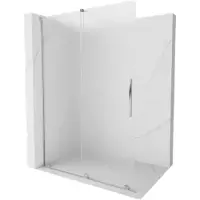 Mexen Velar paroi de douche coulissante à l'italienne 130 x 200 cm, verre laiteux 8 mm, chrome - 871-130-000-33-01