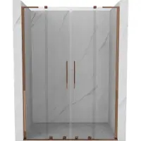 Mexen Velar L Duo porte de douche coulissante 140 cm, transparent, or rose - 871-140-003-02-60