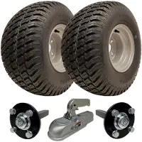 Parnells Kit remorque quad 18x9.50-8 P332 Roues en herbe 35x35mm Essieux à contre-bois Attelage en coulée 750 kg
