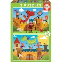 Educa Puzzle 2 en 1 Dragons et Chevaliers 17151