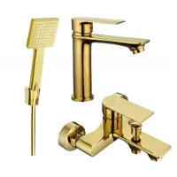 Mexen Royo R45 Ensemble lavabo et baignoire avec accessoires dorés (72203R45-50)