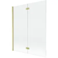 Mexen Mist Paroi de douche, à 2 volets, gauche 140 x 150 cm, transparent, or brossé - 8A9-140-002-55-00-L