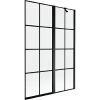 Mexen Mist Paroi pliante pour baignoire 2 vantaux droite 120 x 150 cm, grille noire, noir - 8A9-120-011-70-77-P