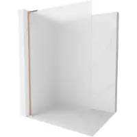 Mexen Kioto L Paroi de douche à l'italienne 90 x 200 cm, verre de lait, cuivre brossé - 800-090-103-65-30