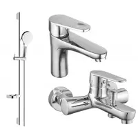Mexen Kama DS05 Ensemble de mitigeurs de lavabo et de baignoire avec accessoires, chrome (72503DS05-00)