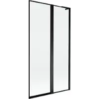 Mexen Mist L Paroi pliante pour baignoire à 2 volets, droite 100 x 150 cm, cadre noir, noir - 8A9L-100-011-70-70-P