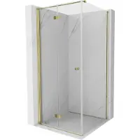 Mexen Mist-F T cabine de douche pliante gauche 85 x 85 cm, transparent, or - 8A6T-085-085-50-00-L