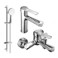 Mexen Saber DB74 Mélangeur lavabo et baignoire avec accessoires, chrome (72103DB74-00)